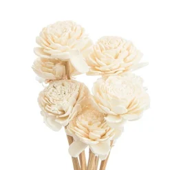 Bouquet de 8 fleurs artificielles Belli coloris blanc - Ø 4 cm