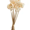 Bouquet de 8 fleurs artificielles Rose de freeland coloris blanc - Ø 4 cm
