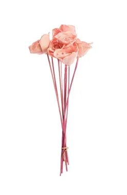 Bouquet de 8 roses artificielles bombay coloris rose -  Ø 8 cm x 40 cm