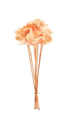 Bouquet de 8 roses artificielles bombay coloris orange -  Ø 8 cm x 40 cm