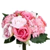 Bouquet de fleurs artificielles Rose et Hortensia rose – 35 cm