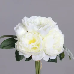 Bouquet de pivoines crème artificielles - 28 cm