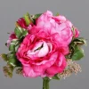 Bouquet de pivoines rose vif artificielles - 20 cm