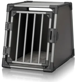 Box de transport pour chien en aluminium coloris gris graphite Trixie - 55 x 61 x 74 cm