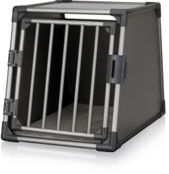 Box de transport pour chien en aluminium coloris gris graphite Trixie - 61 x 65 x 86 cm