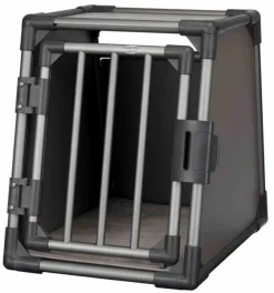Box de transport pour chien en aluminium coloris gris graphite Trixie - 48 x 56 x 61 cm