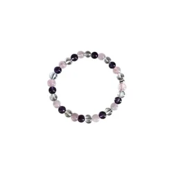Bracelet améthyste cristal quartz rose 6mm