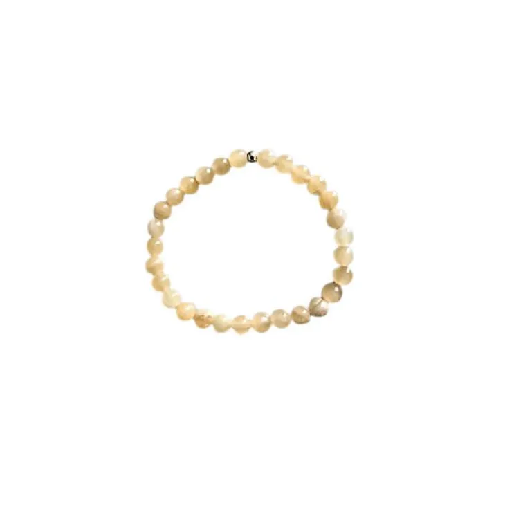 Bracelet Jade jaune 6mm