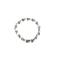 Bracelet mix howlite et cristal de roche 4mm