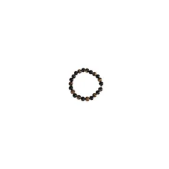 Bracelet mix oeil tigre et onyx homme - 8 mm