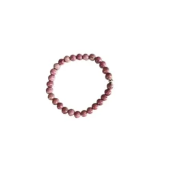 Bracelet rhodonite rose 4mm