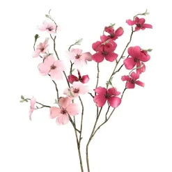 Branche artificielle de cornouiller coloris rose - 75 cm
