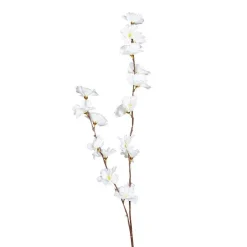 Branche artificielle de fleur de cerisier coloris beige - 74 cm