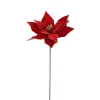 Branche artificielle de poinsettia rouge - H 65 cm