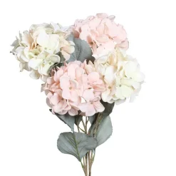Branche artificielle hortensia avec 2 têtes coloris rose - 64 cm