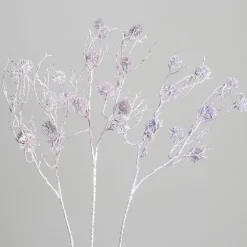 Branche décorative argent violet - 70 cm