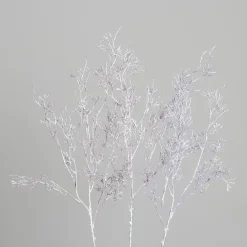 Branche décorative argent et parme - 82 cm