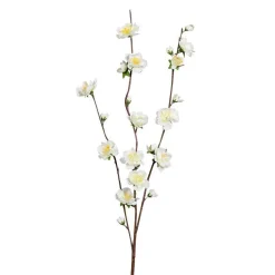 Branche de cerisier en fleur crème artificielle - 62 cm