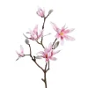 Branche de magnolia artificielle à 4 fleurs rose clair - 76 cm