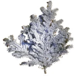 Branche de sapin Nordmann enneigée blanche pour décoration de Noël - 60/80 cm