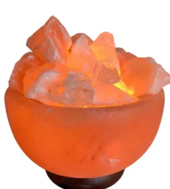 Brasero au sel de l'himalaya avec pépites coloris orange