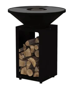 Brasero B.B.O.68 pour 10 personnes coloris noir en acier brut Oyat - Ø 68 cm