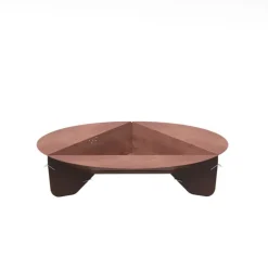 Brasero de sol en acier coloris cognac Oyat Corten 100 - Ø 100 x H 24,5 cm