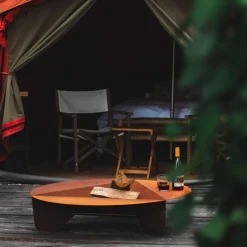 Brasero de sol en acier coloris cognac Oyat Corten 100 - Ø 100 x H 24,5 cm