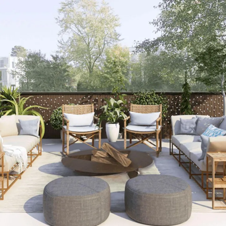 Brasero de sol en acier coloris cognac Oyat Corten 120 - Ø 120 x H 24,5 cm