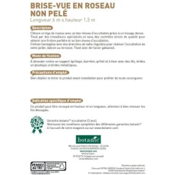 Brise vue en paillon non pelé botanic® - H 150 cm x L 6 m