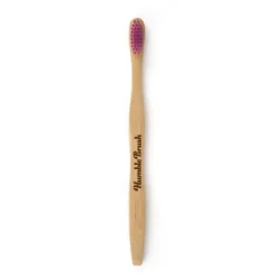 Brosse à dents pour adulte en bambou souple coloris rose