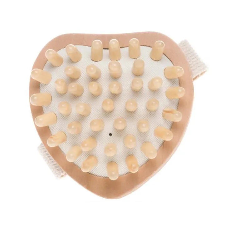 Brosse de massage bois cœur 10.5x10.5 cm