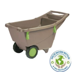 Brouette de jardin en plastique 100% recyclé Eda - 140 L