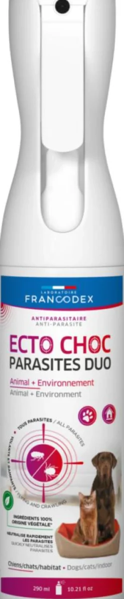 Brumisateur antiparasitaire pour chien et chat Francodex Ecto Choc Parasites Duo - 290 ml