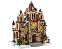 Bâtiment éclairé Lemax Caddington village Grace cathédrale