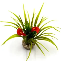 Buisson de fleurs rouges en plastique 8 x 8 cm