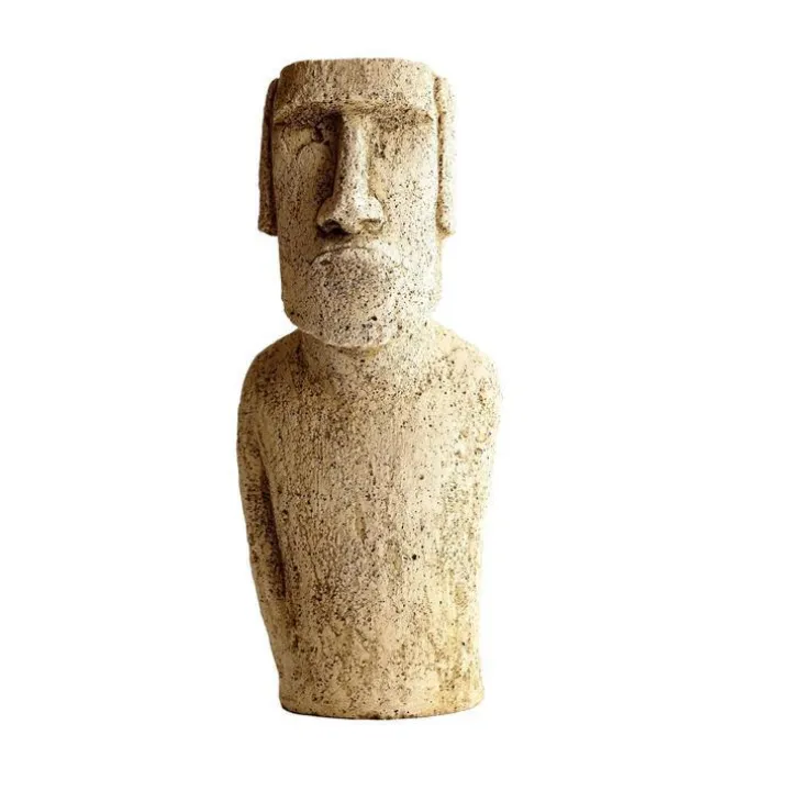 Buste de Moai ton vieilli Hairie Grandon - 40 cm