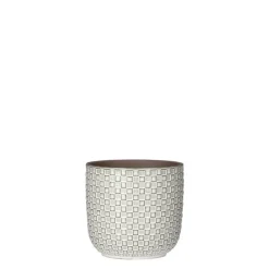 Cache pot rond en céramique blanc Mica Décorations Daan - Ø 13 cm