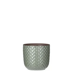 Cache pot rond en céramique vert Mica Décorations Daan - Ø 13 cm