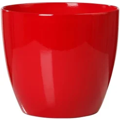 Cache-pot coloris rouge en céramique - Ø 16 cm
