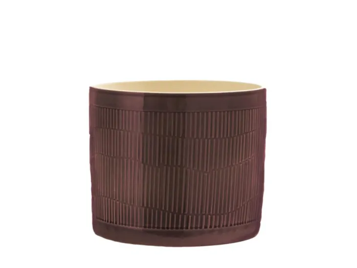 Cache-pot coloris rouge en céramique - Ø  23,5 x 19,8 cm