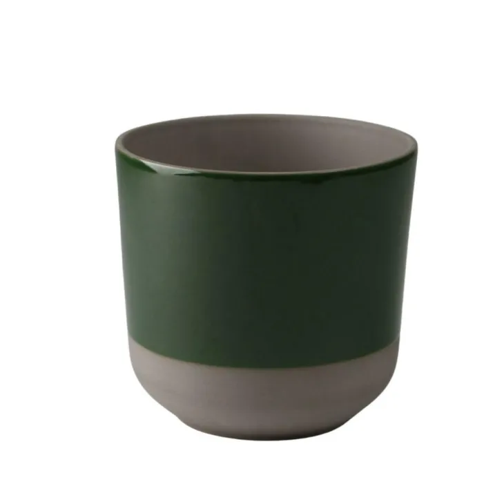 Cache-pot coloris vert en céramique Sandstone - Ø 25 x 23,8 cm