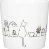 Cache-pot en céramique blanc motifs chat Scheurich 870 Catview - Ø 13 cm