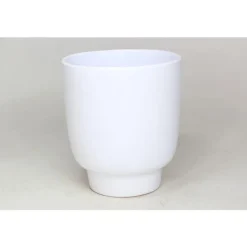 Cache-pot en céramique blanc mat Haut Calm - Ø 13/12 x H 15 cm