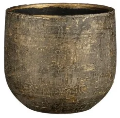 Cache-pot en céramique coloris bronze métallique Edelman Hollande Marcus – Ø 25 x H 20 cm