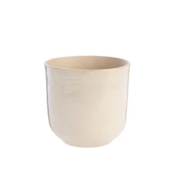 Cache-pot en céramique coloris jute crème Sandstone – 20 x 19,5 cm