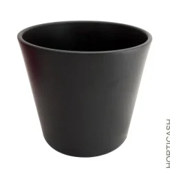 Cache-pot en céramique coloris anthracite Fresh - Ø 14,5 x H 12 cm