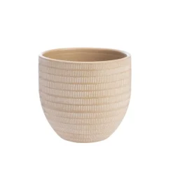 Cache-pot en céramique marron Sulco – 35 x 32 cm