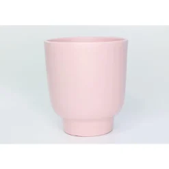 Cache-pot en céramique rose mat Haut Calm - Ø 13/12 x H 15 cm