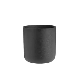 Cache-pot en zinc coloris noir – Ø 30 x H 28 cm
